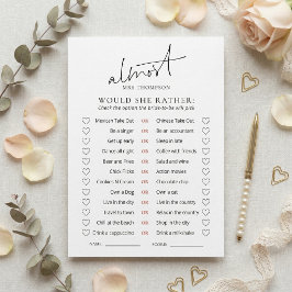 Almost Mrs Would She Rather spelkaart Kaart