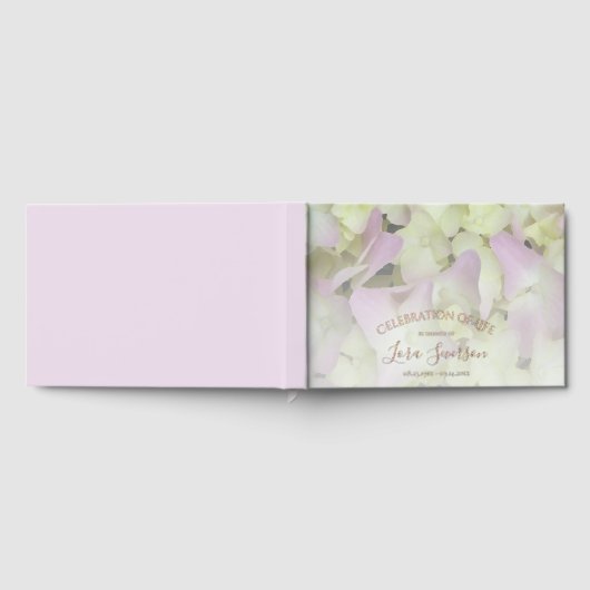 Almost Pink Hydrangea Celebration of Life Memorial Gastenboek (Volledig)