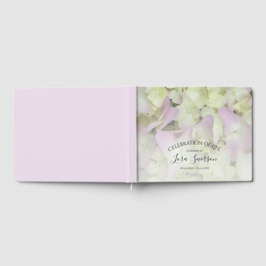 Almost Pink Hydrangea Celebration of Life Memorial Gastenboek (Volledig)