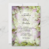Almost Pink Hydrangea Floral Birthday Party Kaart (Voorkant)
