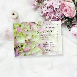 Almost Pink Hydrangea Floral Engagement Party Kaart