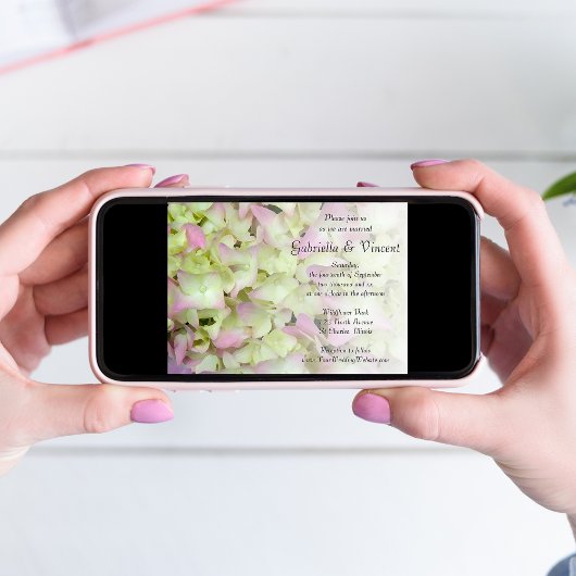 Almost Pink Hydrangea Floral Wedding Kaart