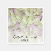 Almost Pink Hydrangea Floral Wedding Servetten (Voorkant)