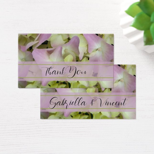 Almost Pink Hydrangea Flowers Wedding Favor Labels Visitekaartjes (Bureau)