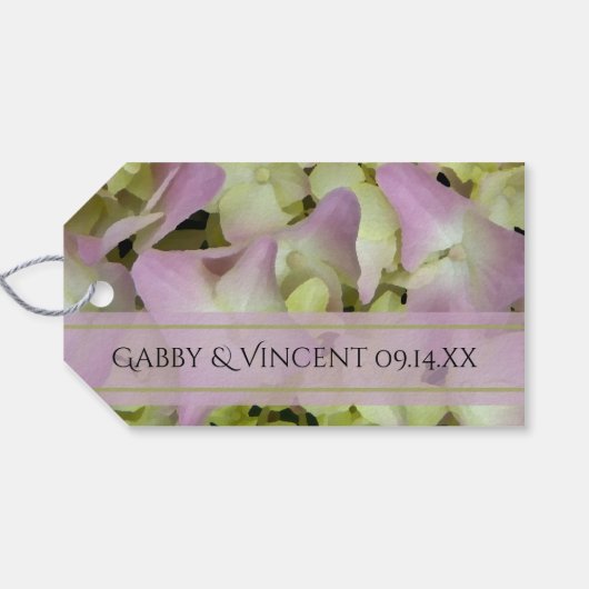 Almost Pink Hydrangea Wedding Favor Labels Cadeaulabel (Achterkant Horizontaal)