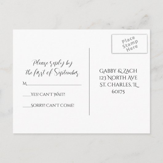 Almost Pink Hydrangea Wedding RSVP Response Uitnodiging Briefkaart (Achterkant)