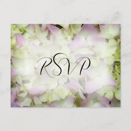 Almost Pink Hydrangea Wedding RSVP Response Uitnodiging Briefkaart (Voorkant)