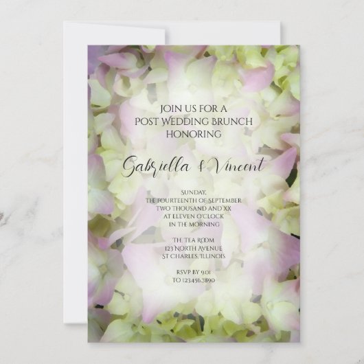 Almost Roze Hortensia Post-Huwelijks Bruiloftsontb Kaart (Voorkant)
