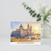 Almudena kathedraal in Madrid Spanje Modern Briefkaart (Staand voorkant)