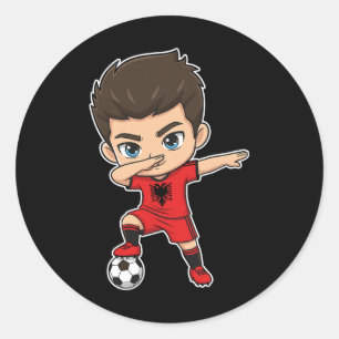 Alnia Dab Kid Doel Cartoon Alnia Vlag Voor Jongens Ronde Sticker