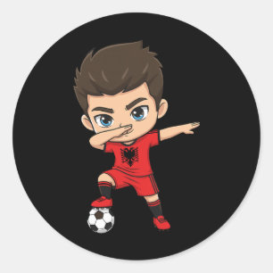 Alnia Dab Kid Doel Cartoon Alnia Vlag Voor Jongens Ronde Sticker