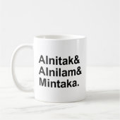 Alnitak Alnilam Mintaka | 3 sterren van de gordel Koffiemok (Links)