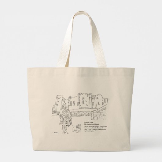 Alnwick Castle, Kilted Gent, Scottie Dog Canvas ta Grote Tote Bag (Achterkant)