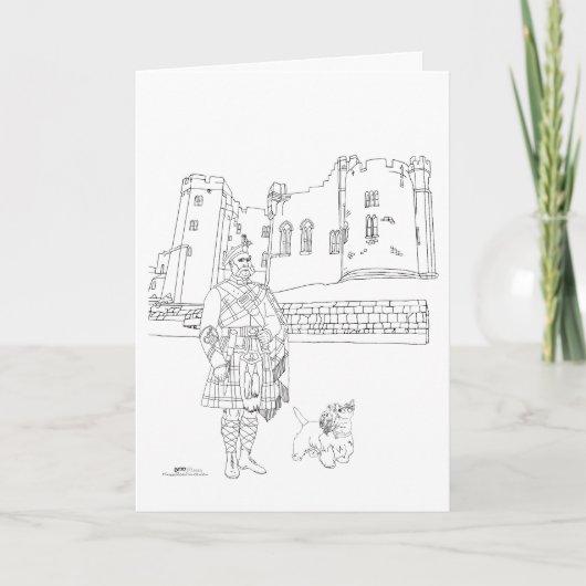 Alnwick Castle, Kilted Gent, Scottie Dog Kaart (Voorkant)