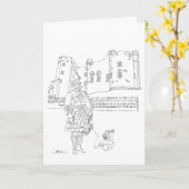 Alnwick Castle, Kilted Gent, Scottie Dog Kaart (Gele Bloem)