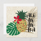 ALO-HO-HO-HA Hawaïaanse Tropische Ananas Feestdagenkaart (Voorkant / Achterkant)