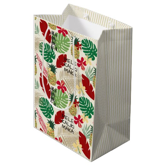 ALO-HO-HO-HA Hawaiian Tropical Holiday Wrapping P Medium Cadeauzakje (Achterkant Gekanteld)
