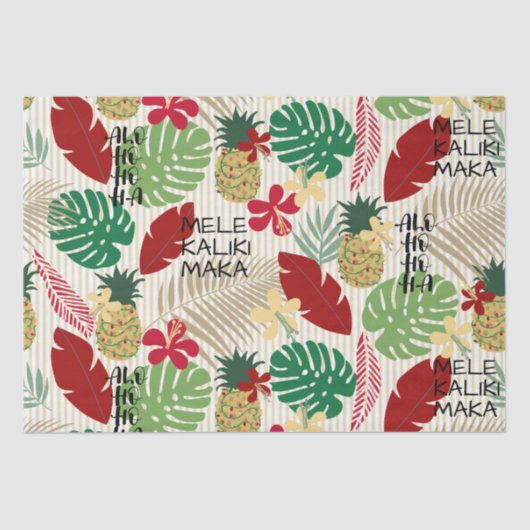 ALO-HO-HO-HA Hawaiian Tropical Holiday Wrapping P Tissuepapier (Voorkant)