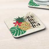 ALO-HO-HO-HA Hawaiian Tropische ananas Bier Onderzetter (Linkerzijde)
