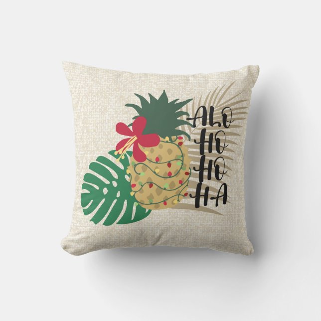 ALO-HO-HO-HA Hawaiian Tropische ananas Buitenkussen (Voorkant)