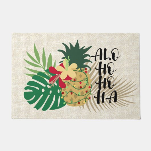 ALO-HO-HO-HA Hawaiian Tropische ananas Deurmat (Voorkant)