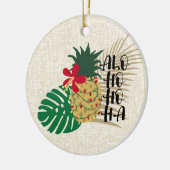 ALO-HO-HO-HA Hawaiian Tropische ananas Keramisch Ornament (Links)