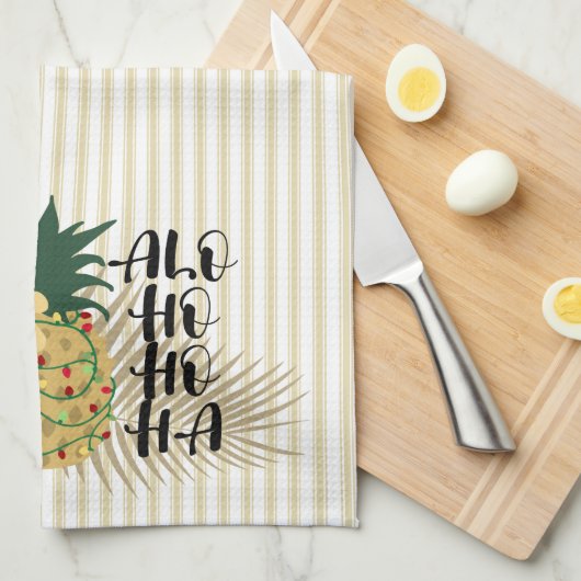 ALO-HO-HO-HA Hawaiian Tropische ananas Theedoek (Quarter Fold)