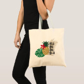 ALO-HO-HO-HA Hawaiian Tropische ananas Tote Bag (Voorkant (product))