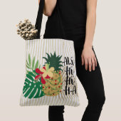 ALO-HO-HO-HA Hawaiian Tropische Pineappelbak Tote Bag (Dichtbij)