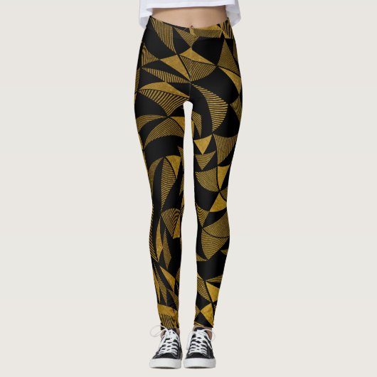 ALOCADO PATRON DE FIGURAS COLOR ORO LEGGINGS (Voorkant)