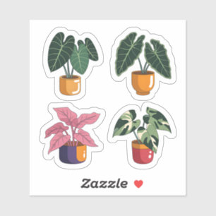 Alocasia & Zeldzame Plant Waterverf Sticker