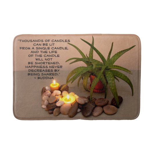 Aloe Candles and River Rocks Happiness Quote Badmat (Voorkant)