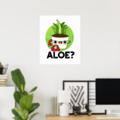 Aloe Cute Aloe Vera Plant PUn Poster (Thuiskantoor)