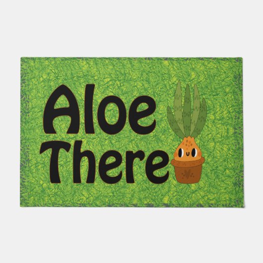 Aloe daar, Funny Plant Pun Welkom Deurmat (Voorkant)