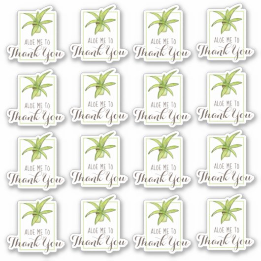 Aloe dank je woordspeling sticker (Voorkant)