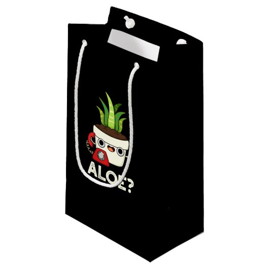 Aloë Funny Plant Hallo Klein Cadeauzakje (Voorkant Gekanteld)