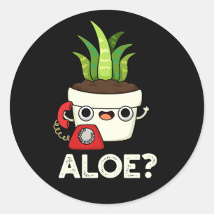 Aloë Funny Plant Hallo Ronde Sticker