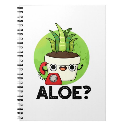 Aloe Grappige Plant Hallo Woordgrap Notitieboek (Voorkant)