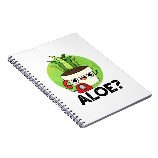 Aloe Grappige Plant Hallo Woordspeling  Notitieboek (Rechterzijde)