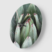 Aloë Groen Plant Foto Ronde (Grote) Wandklok (Hoek)
