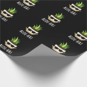 Aloe-ha Funny Hawaiian Plant Pun Dark BG Cadeaupapier (Hoek)