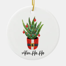 Aloe Ho Santa Houseplant Kerstmis Keramisch Ornament
