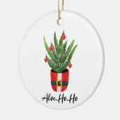 Aloe Ho Santa Houseplant Kerstmis Keramisch Ornament (Links)