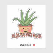 Aloe je heel erg Plant botanisch Sticker (Vel)