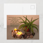 Aloe, Kaarsen en Rivierstenen | Geluksquote Briefkaart (Voorkant / Achterkant)
