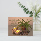 Aloe, Kaarsen en Rivierstenen | Geluksquote Briefkaart (Staand voorkant)