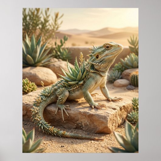 Aloe Lizard Desert Sun Poster (Voorkant)
