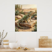 Aloe Lizard Desert Sun Poster (Keuken)