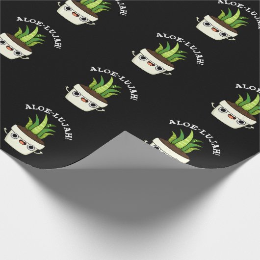 Aloe-llujah Funny Aloe Vera Pun Dark BG Cadeaupapier (Hoek)