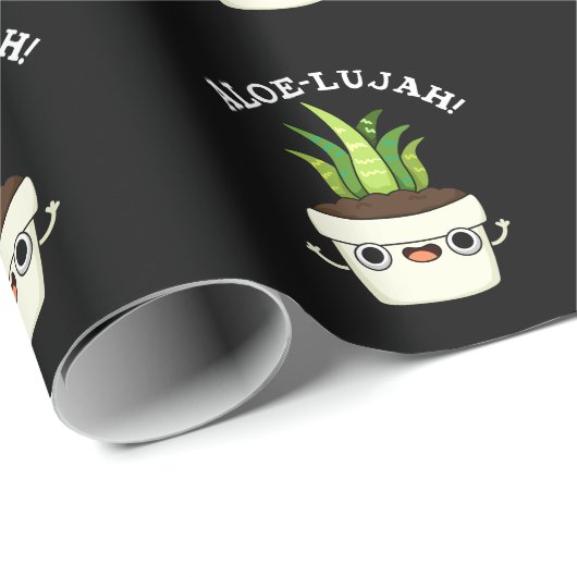Aloe-llujah Funny Aloe Vera Pun Dark BG Cadeaupapier (Rol Hoek)